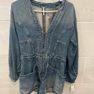 Free People Blue Denim Jean Jacket